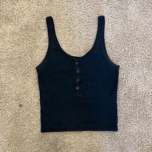 Cropped Henley Tank Top